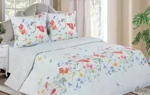 Комплект постельного белья Ecotex евро, поплин, Поэтика Маки (4650074958873)