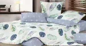 Комплект постельного белья Ecotex евро, сатин Гармоника Гавайи (4650074959061)
