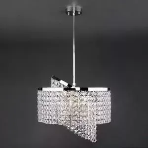 Подвесная люстра EUROSVET 10090/5 хром/прозрачный хрусталь Strotskis