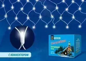 Светодиодная сетка с контроллером с эффектом мерцания UNIEL ULD-N2520-240/TWK WHITE IP67