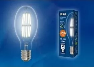 Филаментная светодиодная лампа UNIEL LED-ED90-30W/DW/E40/CL GLP05TR