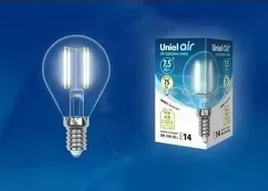 Филаментная светодиодная лампа UNIEL LED-G45-7,5W/WW/E14/CL GLA01TR