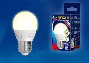 Светодиодная лампа UNIEL LED-G45 7W/WW/E27/FR PLP01WH