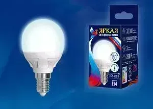 Светодиодная лампа UNIEL LED-G45 7W/NW/E14/FR PLP01WH