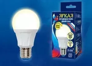 Светодиодная диммируемая лампа UNIEL LED-A60 12W/3000K/E27/FR/DIM PLP01WH