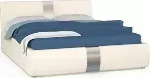 Кровать Нижегородмебель и К интерьерная Челси подъемный ортопед, искусственная кожа белая