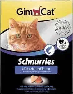 Витамины Gimborn Gimcat Schnurries with Salmon and Taurine сердечки с лососем и таурином для кошек 650таб (409382)