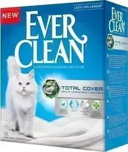 Наполнитель Ever Clean Total Cover с микрогранулами двойного действия комкующийся для кошек 10л