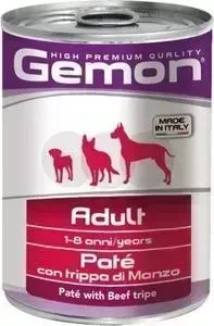 Консервы Gemon Dog Adult Pate with Beef Tripe с говяжим рубцом паштет для собак 400г