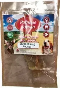 Корм Родные Корма 11201 Родные а Становая жила говяжья сушеная в дровяной печи для собак мелких пород 35г