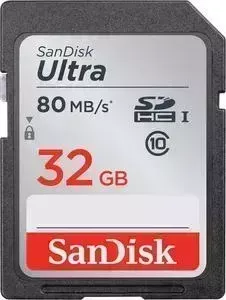 Карта памяти SANDISK Ultra SDHC 32GB 80MB/s Class 10 UHS-I (SDSDUNC-032G-GN6IN)
