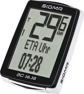Велокомпьютер SIGMA BC 16.16, 01616,16 функций, проводной, черно-белый