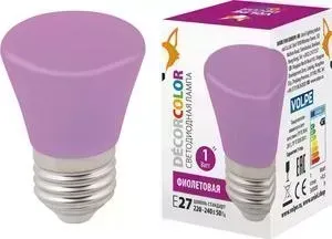 Декоративная светодиодная лампа VOLPE LED-D45-1W/PURPLE/E27/FR/C BELL