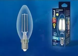 Филаментная светодиодная лампа UNIEL LED-CW35-11W/4000K/E14/CL PLS02WH