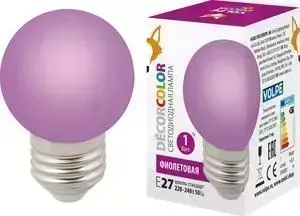 Декоративная светодиодная лампа VOLPE LED-G45-1W/PURPLE/E27/FR/C