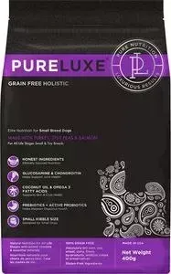 Сухой корм PureLuxe для собак мелких пород с индейкой горошком и лососем 400г