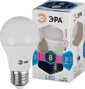 Лампа светодиодная ЭРА ECO A60-8W-840-E27 Б0019067