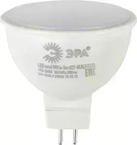 Лампа светодиодная ЭРА ECO MR16-5W-827-GU5.3