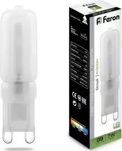 Лампа светодиодная FERON LB-43125756 G9 7W 4000K Прямосторонняя Матовая