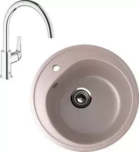 Мойка кухонная и смеситель EcoStone и смеситель ES-011 Grohe BauFlow песочная (ES-11-302, 31230000)