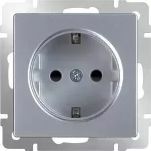 Розетка Werkel WL06-10-01 безвинтовой зажим серебряная