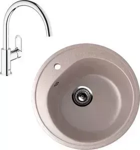 Мойка кухонная и смеситель EcoStone и смеситель ES-011 Grohe BauLoop песочная (ES-11-302, 31368000)