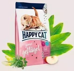 Сухой корм Happy Cat Supreme Junior Geflugel с птицей для котят 4-12мес с чувствительным пищеварением 300г