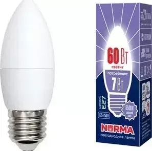 Светодиодная лампа VOLPE LED-C37-7W/DW/E27/FR/NR
