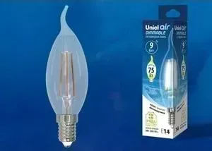 Филаментная диммируемая светодиодная лампа UNIEL LED-CW35-9W/4000K/E14/CL/DIM GLA01TR