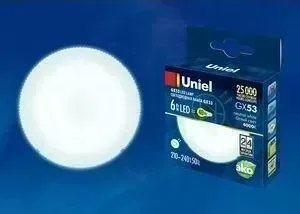 Светодиодная лампа UNIEL LED-GX53-6W/WW/GX53/FR PLZ01WH
