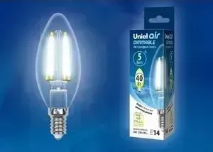 Филаментная диммируемая светодиодная лампа UNIEL LED-CW35-5W/NW/E14/CL/DIM GLA01TR