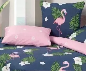 Комплект постельного белья Ecotex Семейный, сатин, Гармоника Фламинго (4650074957852)