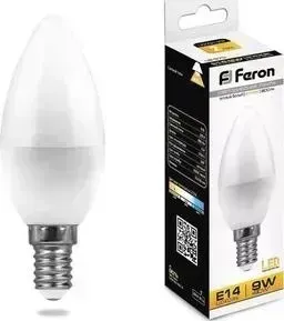 Лампа светодиодная FERON LB-570 25798 E14 9W 2700K Свеча Матовая