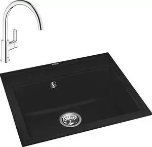 Мойка кухонная и смеситель FLORENTINA и смеситель Липси 600 Grohe BauEdge (20.120.D0600.302, 31367000)