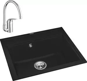 Мойка кухонная и смеситель FLORENTINA и смеситель Липси 600 Grohe Euroeco (20.120.D0600.302, 32752000)