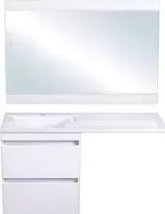 Мебель для ванной Style line Даллас Люкс 120L подвесная, под стиральную машину, с усиленным кронштейном, белая