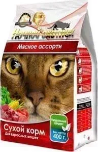 Сухой корм Ночной охотник Мясное ассорти для взрослых кошек 400г