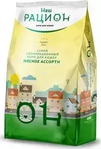 Сухой корм НАШ РАЦИОН мясное ассорти для взрослых кошек 1,5кг