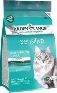 Сухой корм ARDEN GRANGE Adult Cat Sensitive Grain Free Ocean White FishPotato беззерновой с рыбой и картофелем для чувствительных кошек 400г (AG618236