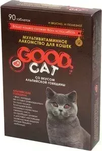 Мультивитаминное лакомcтво Favorite GOOD CAT со вкусом альпийской говядины для кошек 90таб