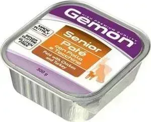 Консервы Gemon Dog Senior Pate Chicken and Turkey с курицей и индейкой паштет для пожилых собак 300г