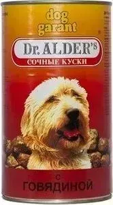 Консервы Dr.ALDER&amp;#039;s Dr.ALDER&s Dog Garant сочные куски с говядиной для собак 1,23кг ( 1807)