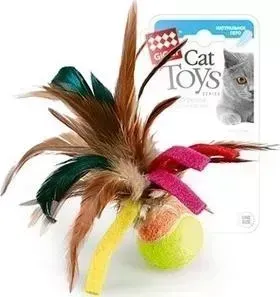 Игрушка GiGwi Cat Toys Feather мячик с перьями для кошек (75068)
