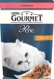 Пауч Gourmet и Perle Mini Fillets с лососем для кошек 85г (12222480)