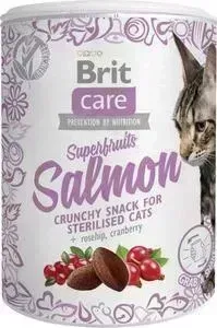 Лакомство Brit Care Cat Sterilised Superfruits Salmon с лососем, клюквой и шиповником для кошек 100г (521449)