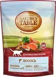 Сухой корм NATURE&amp;#039;S TABLE NATURE&S TABLE Лосось для взрослых кошек 650г (10179271)