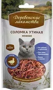 Лакомства Деревенские Лакомства Лакомство Деревенские 100 &#037; Мяса соломка утиная нежная для кошек 50г (79711335)