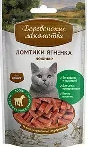 Лакомства Деревенские Лакомства Лакомство Деревенские 100 &#037; Мяса ломтики ягненка нежные для кошек 50г (79711311)