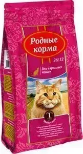 Сухой корм Родные Корма Мясное рагу 26/12 для взрослых кошек 1 русский фунт 409 г