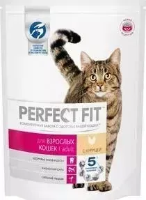 Сухой корм PERFECT FIT Adult с курицей для взрослых кошек 190г (10162168)